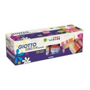 Acrylfarben GIOTTO Decor 12x 25ml, Farbe auf Wasserbasis, m Matteffekt