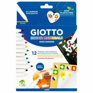Paint Marker GIOTTO 0,4mm 12 Farben 12er, Universal-Fasermaler GIOTTO