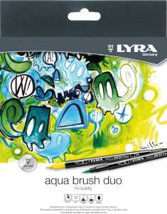 Pinselstifte Aqua Brush 12er, doppelseitiger Stift mit Pinsel