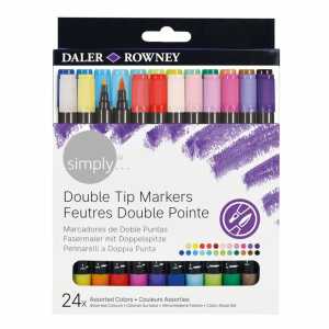 Fasermaler Doppelspitze simply 24er, 24 Farben, DALER ROWNEY
