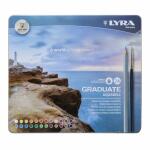 Aquarellstifte Graduate 24er, 24 Farben Metalletui, LYRA