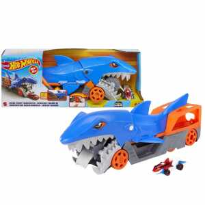 Hot Wheels Hungriger Hai-Transporter zum transportieren Spielzeugautos