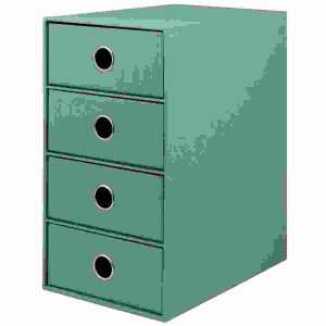 Schubladenbox S.O.H.O. Opal 4 Fächer, 4 Schubfächer, Griffloch