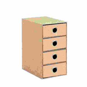 Schubladenbox S.O.H.O. Cacao 4 Fächer, Griffloch/Griffmulde vorhanden