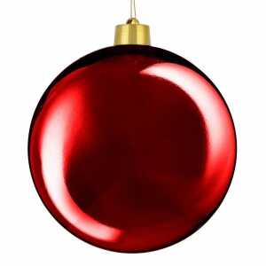 Weihnachtskugel D30cm dunkelrot glänzend, bruchfest