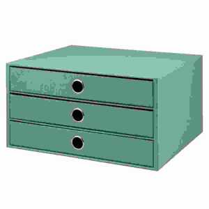 Schubladenbox A4 S.O.H.O. Opal 3 Fächer, 3 Schubfächer, Griffloch