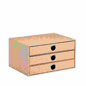 Schubladenbox S.O.H.O. Cacao 3 Fächer, Griffloch/Griffmulde vorhanden