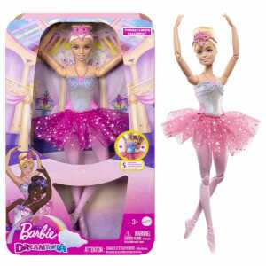 Barbie Dreamtopia Zauberlicht Puppe, Balletpuppe mit 5 Lichteffekten