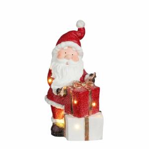Deko Weihnachtsmann LED 27x20x44,5cm rot, batteriebetrieben