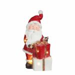 Deko Weihnachtsmann LED 27x20x44,5cm rot, batteriebetrieben