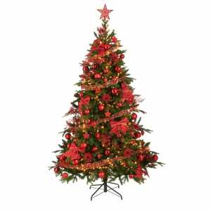 Weihnachtsbaum dekoriert rot 100teilig