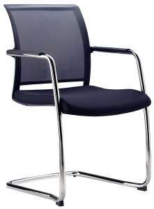 Besucherstuhl ZED, schwarz, Rückenlehne, gepolsterter Sitz, 2 Stück