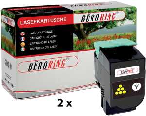 Toner Cartridge yellow für Lexmark, ersetzt Lexmark 80C0X20