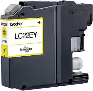 Tintenpatrone für Brother Drucker LC-22EY, gelb, 1.200 Seiten