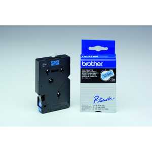 Schriftbandkassette, TC501, 12 mm x 7,7 m, laminiert, schwarz auf blau
