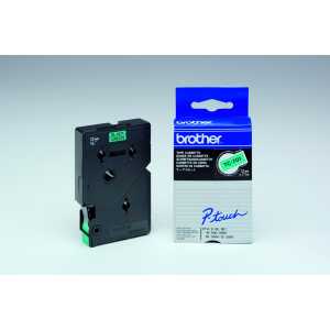 Schriftbandkassette, TC701, 12 mm x 7,7 m, laminiert, schwarz auf grün