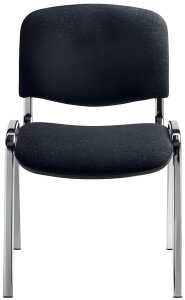 Stoff-Besucherstuhl ISO mit Chromgestell, anthrazit