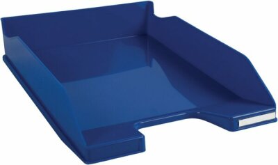 Exacompta Briefablage Bee Blue DIN A4+, marineblau, vertikal stapelbar, inkl. Etikettenhalter