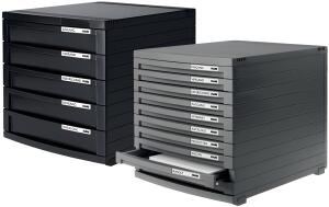 Schubladenbox CONTUR für DIN B4 10 Schübe, weiß, 300 x 382 x 307 mm