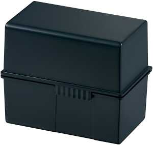 Karteibox A6 quer, schwarz, inkl. A-Z-Register und 100 Karten liniert
