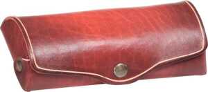 Brillenetui groß, Echtleder, rot, Außenmaße: ca. 16 x 3 x 8 cm