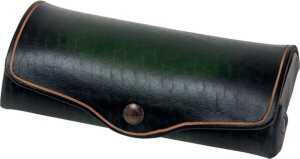 Brillenetui groß, Echtleder, grün, Außenmaße: ca. 16 x 3 x 8 cm