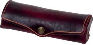 Brillenetui klein, Echtleder, rot, Außenmaße: 15x6x3cm