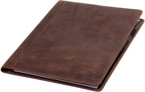 Schreibmappe Winston, A4, Echtleder, braun, Amaße: ca. 32 x 26 x 2 cm