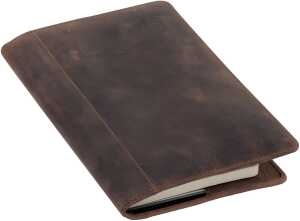 Ledereinband Perkins, DIN A5, Echtleder, braun, ca. 22,5 x 15,5 x 1 cm
