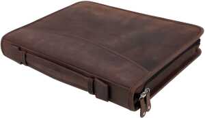 Ringbuchmappe Viggo, A4, Echtleder, braun, Amaße: ca. 35,5 x 28 x 5 cm