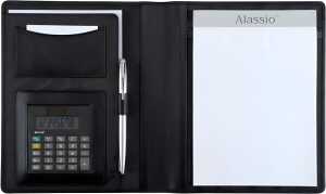 Schreibmappe Bormio, A5, Nappaleder, schwarz, Amaße ca. 23 x 18 x 2 cm