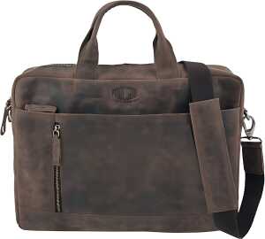 Laptoptasche Raily, Echtleder, braun, Außenmaße: ca. 28 x 41 x 9,5 cm