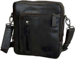 Umhängetasche Wretch, Echtleder, braun, Außenmaße: ca. 27 x 24 x 7 cm