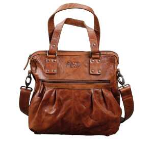 Damentasche Holly, Echtleder, cognac, Außenmaße: ca. 35 x 30 x 9 cm