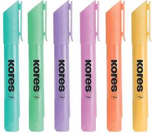 Textmarker High Liner Plus, 6er Etui, pastell, Keilspitze 0,5 - 5 mm,