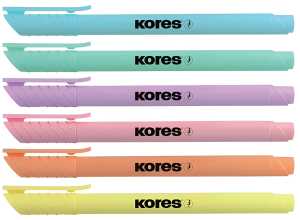 Textmarker Highliner 6er Etui, pastell, Keilspitze,