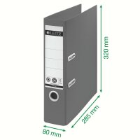 Ordner 180° Recycle, A4, breit, 80 mm, rot, 100 %...