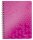 Collegeblock WOW A5, kariert, pink, 2-fach gelocht, mikroperforiert, spiralgebunden, 80 Blatt, 80 g/qm, Sichthülle, PP-Einband, Maße: 307x240x20mm