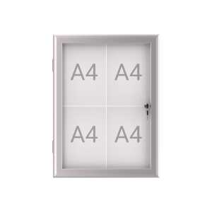 Schaukasten MAULexcite für Außen, alu, für 4 x A4, Flügeltür