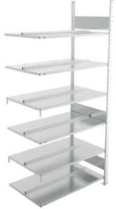 Anbauregal, 2.200 x 1.000 x 600 mm 6 Böden, Feldlast: 1.220 kg,