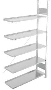 Anbauregal, 1.850 x 1.000 x 300 mm 6 Böden, Feldlast: 1.100 kg,
