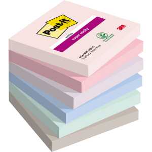 Haftnotiz Super Sticky Note, 76 x 76 mm, 6 x 90 Blatt, Soulful