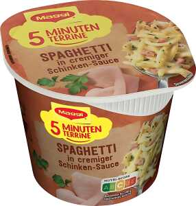 5 Minuten Terrine Spaghetti mit Schinkensoße, Nettofüllmenge 64 g