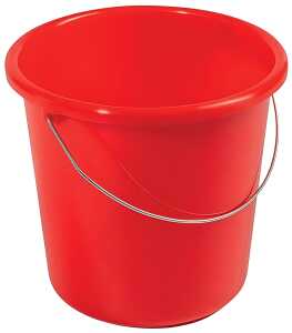 Haushaltseimer, 5 L rot mit Metallbügel und Maßeinheit, Siebdruck mögl