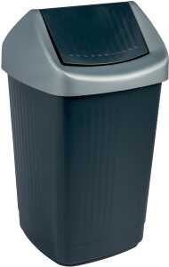 Schwingdeckelabfallbehälter 25 Liter m Klappe aus Polystyrol anthrazit