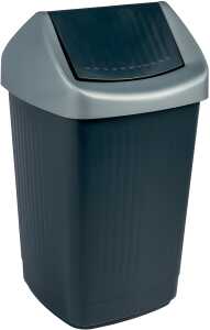 Schwingdeckelabfallbehälter 50 Lite, m Klappe aus Polystyrol anthrazit