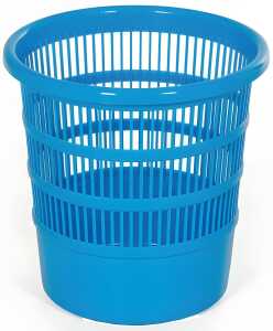 Papierkorb, 30 cm, rund, durchbrochen, blau