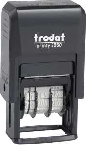 Mini-Datumstempel GESCANNT, 4850/l9, Abdruck: blau/rot, 25 x 12 mm,