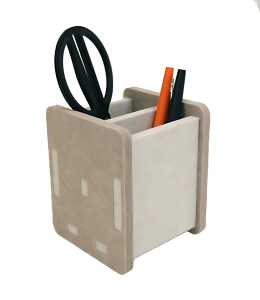 Unilux KUBE Stifthalter grau, aus PET-Recyclingmaterial
