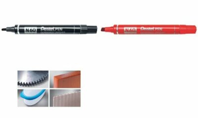 Pentel Permanent-Marker N60, schwar z, Keilspitze (5102408)